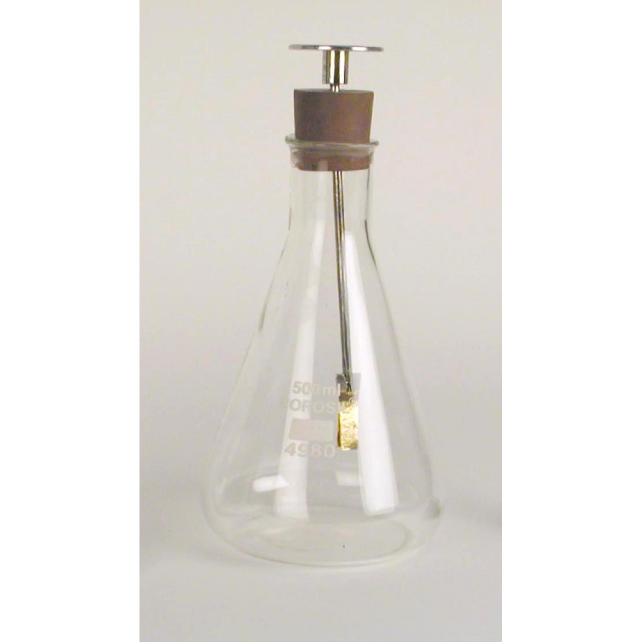 Eisco Labs Gold Leaf Electroscope – Glass Flask With Brass Rod & Gold Leaf For Detecting Electric Charge