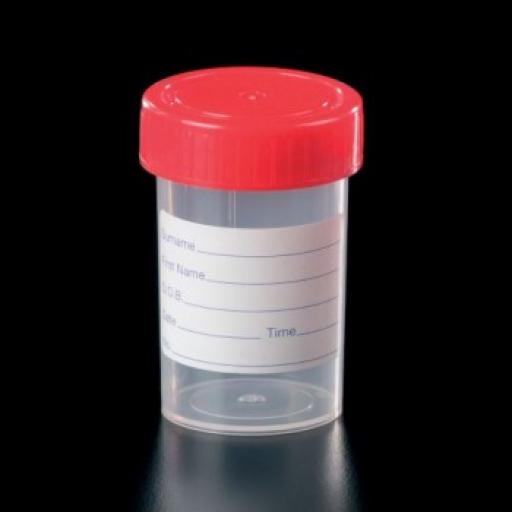 60ml Clear container, plastic cap, printed label