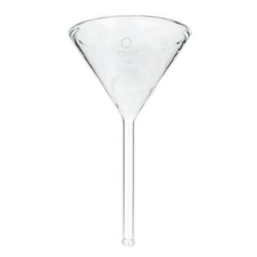 Funnel, filter borosilicate glass, short stem 75mm