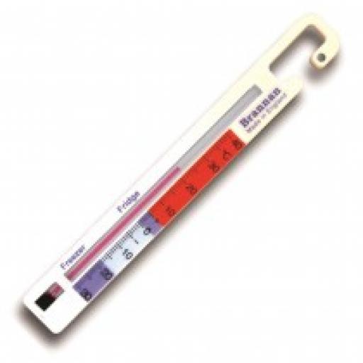 Vertical fridge thermometer