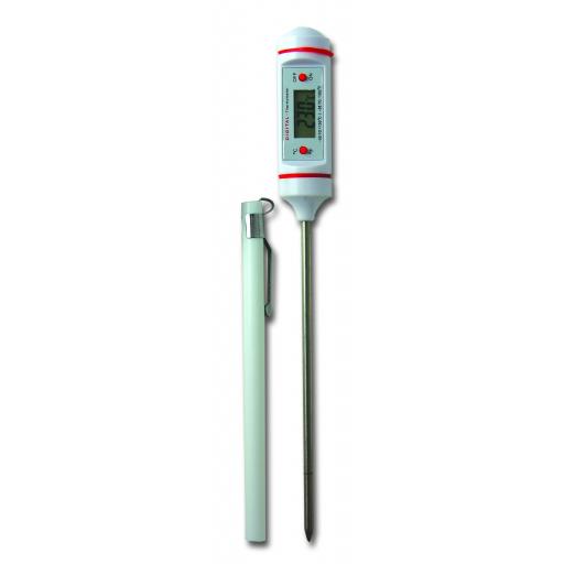 Vertical barrel test thermometer