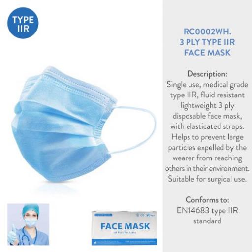 3-ply disposable Type IIR surgical mask