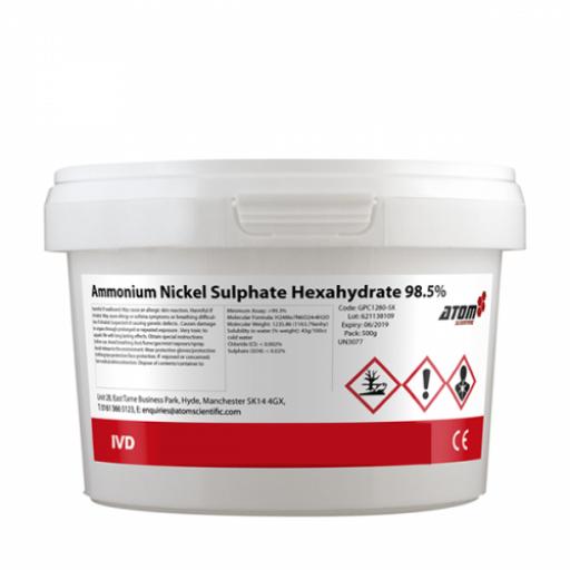 Ammonium Nickel Sulphate Hexahydrate 98.5% 100g