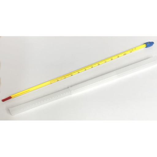Thermometer red spirit yellow backed -10 to 110ªC